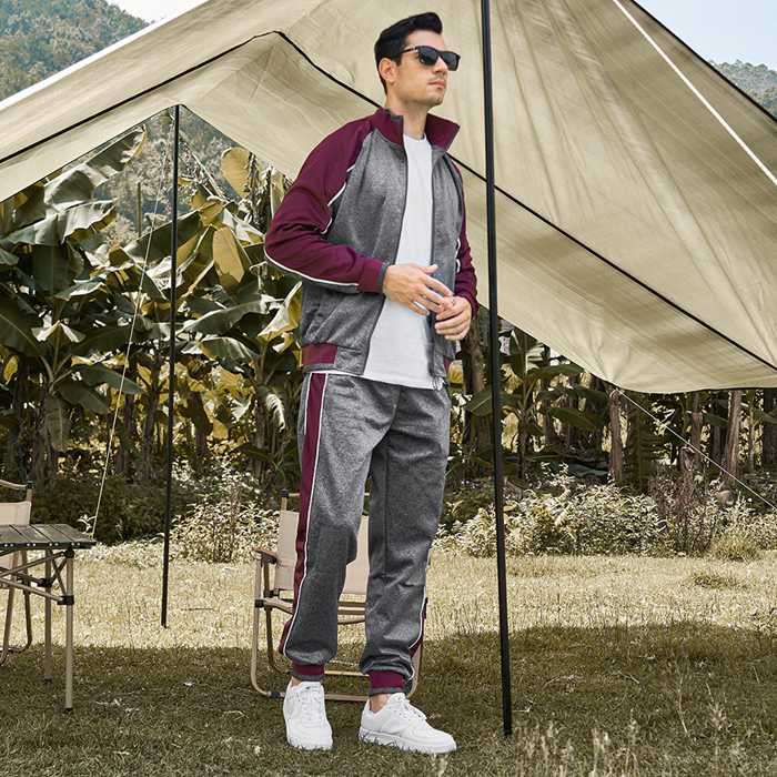 メンズスポーツウェア 男性用トレーニングジャージ上下組み合わせ運動着