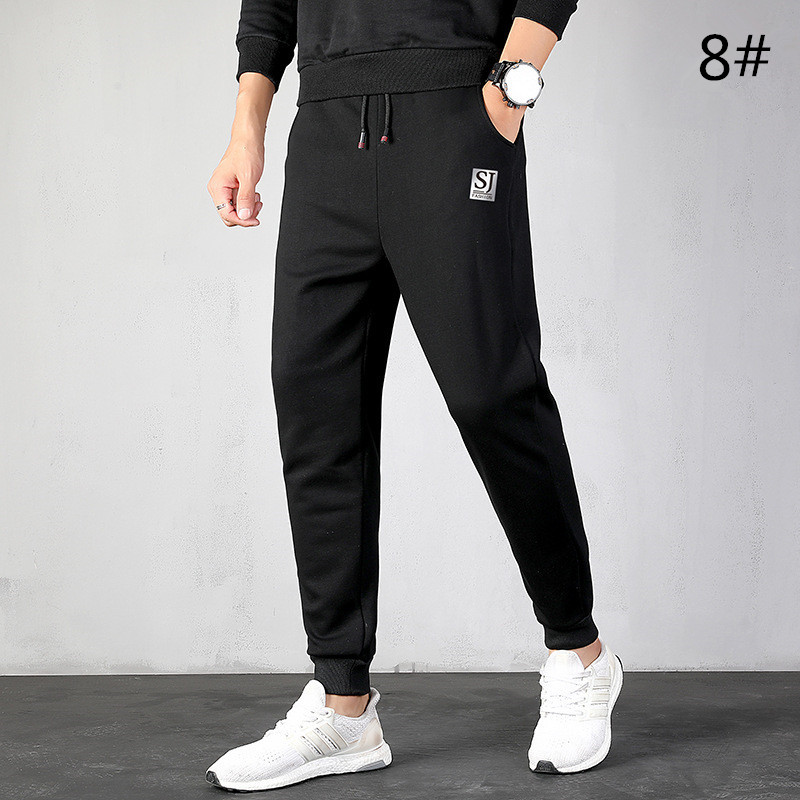 メンズスポーツウェア 男性用裏起毛スポーツパンツ 厚手裏ボア秋冬ズボン