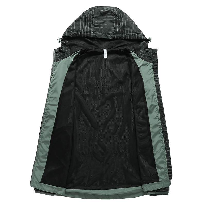 メンズスポーツウェア メンズスポーツ防水ウィンドブレーカー軽量フード付きジャケット
