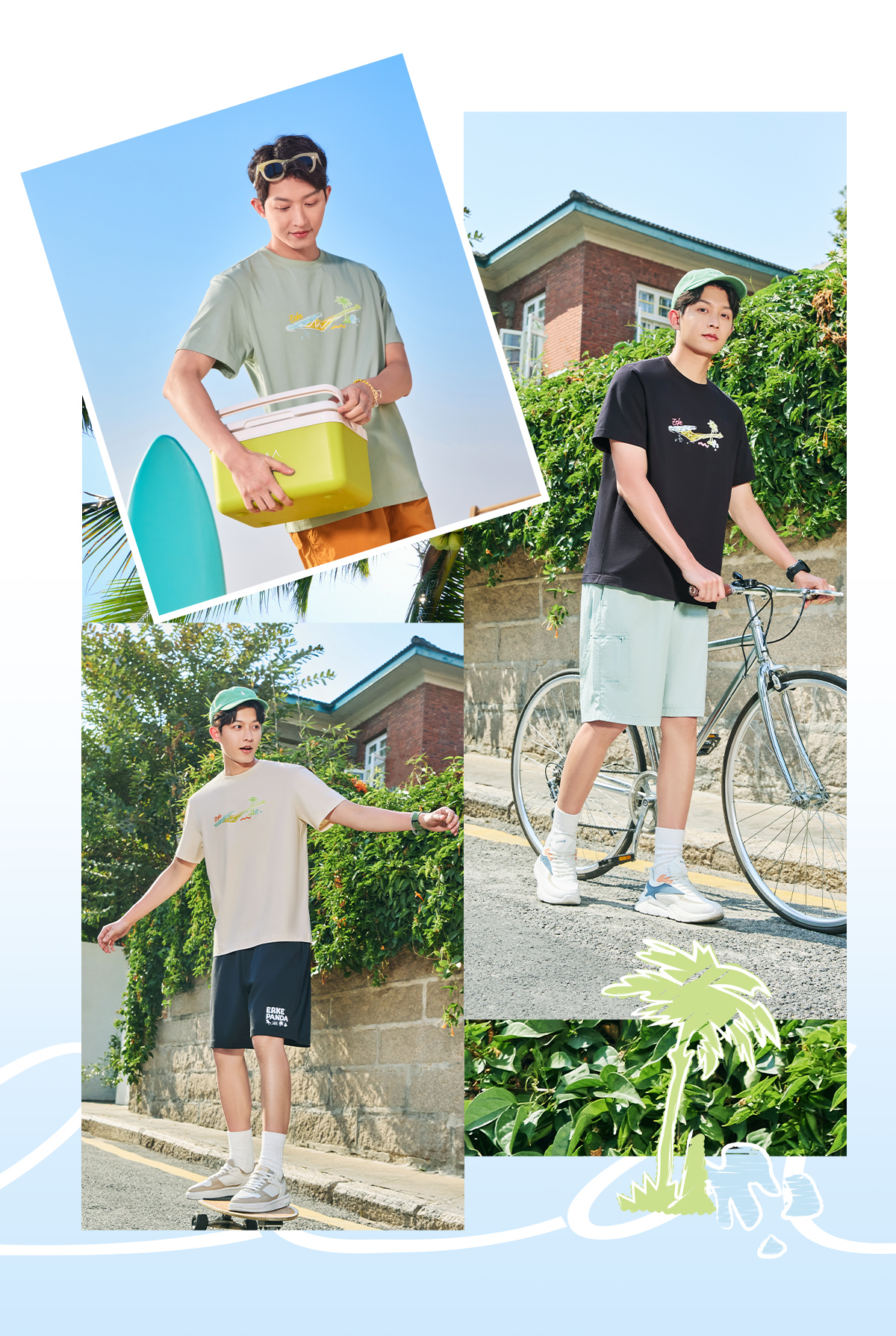 メンズスポーツウェア 夏の爽やかサイクリング半袖Ｔシャツ