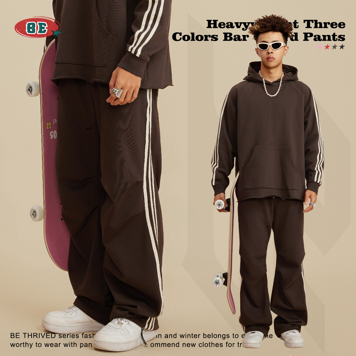 メンズスポーツウェア スポーツ風ジョガーパンツ 男女兼用 街着対応 全4色展開