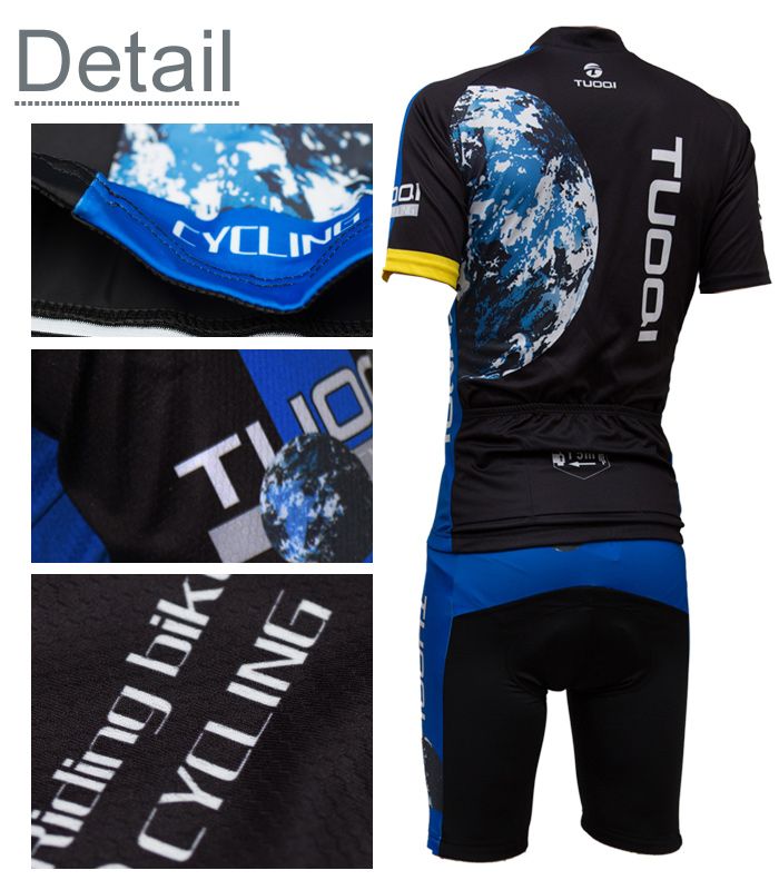 メンズスポーツウェア メンズスポーツ自転車競技用上下セット黒青