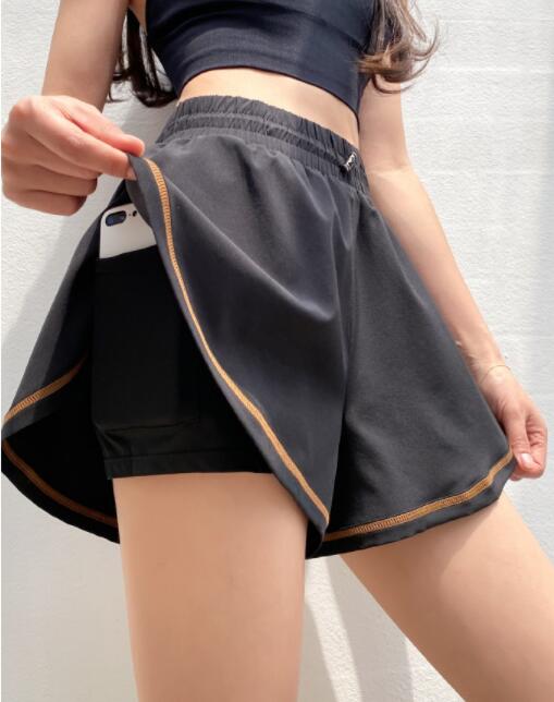 メンズスポーツウェア ジム用レイヤード運動ショーツ速乾ヨガパンツ