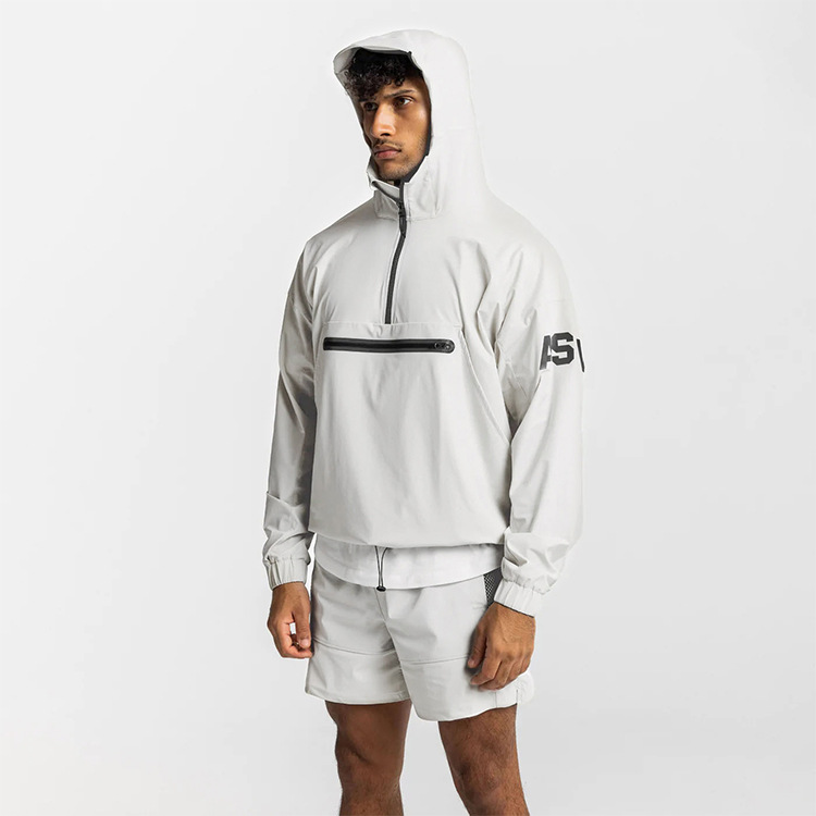 メンズスポーツウェア 男性用ウォーキング向けハーフジップパーカー多機能ポケット付全3色