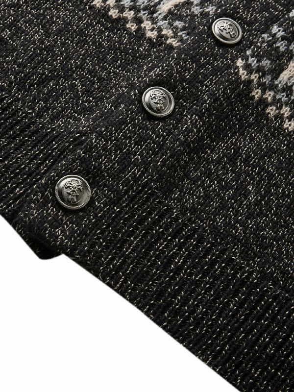 メンズスポーツウェア 男性用スポーツニットカーディガン 幾何学模様 秋冬新作 全2色