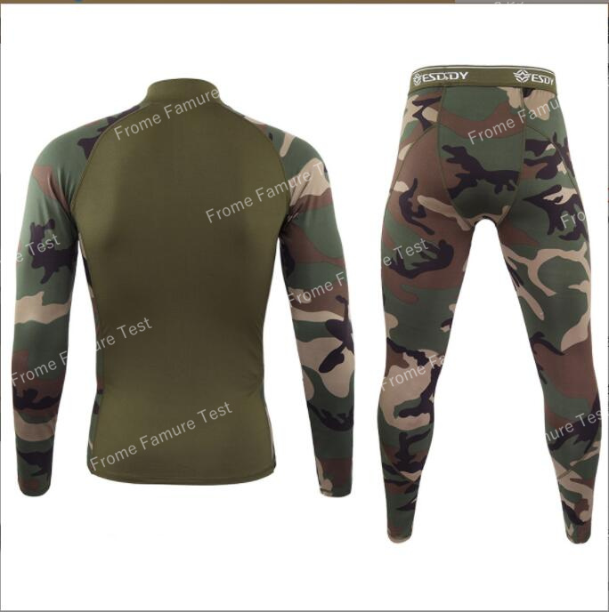 メンズスポーツウェア 迷彩柄ジム用長袖上下セット 秋冬男性用トレーニングウェア