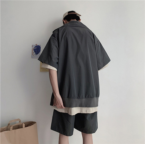 メンズスポーツウェア メンズ トレーニング用 半袖パーカー ハーフパンツ 上下セット