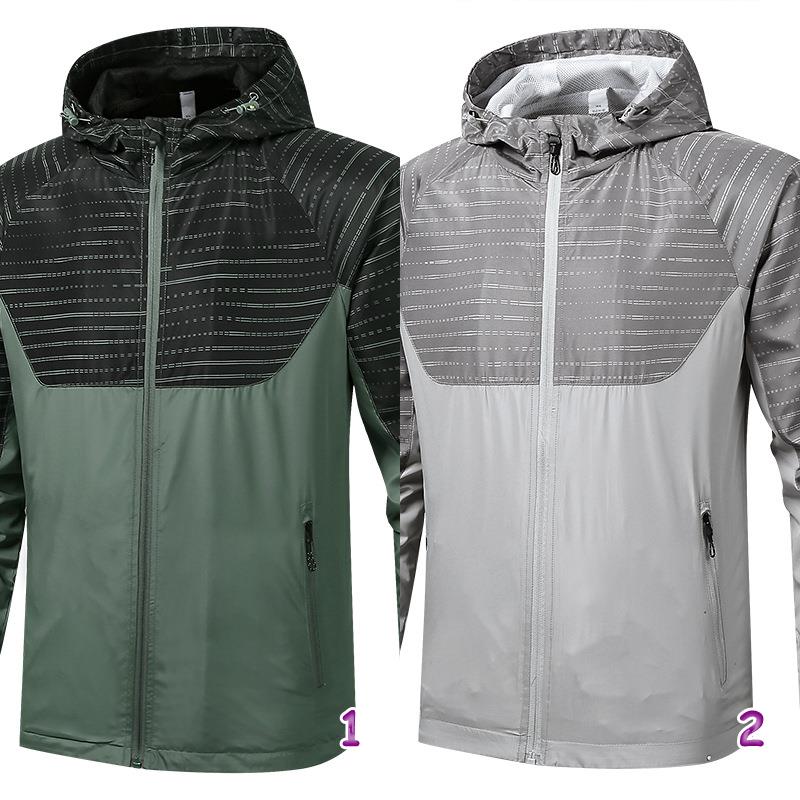 メンズスポーツウェア メンズスポーツ防水ウィンドブレーカー軽量フード付きジャケット