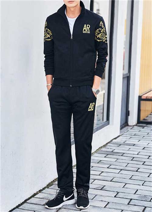 メンズスポーツウェア トレーニング用ジャージ上下セット男性向け