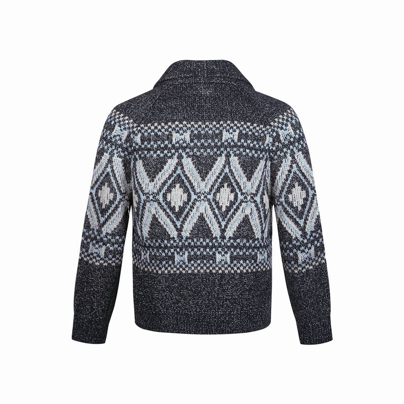 メンズスポーツウェア 男性用スポーツニットカーディガン 幾何学模様 秋冬新作 全2色