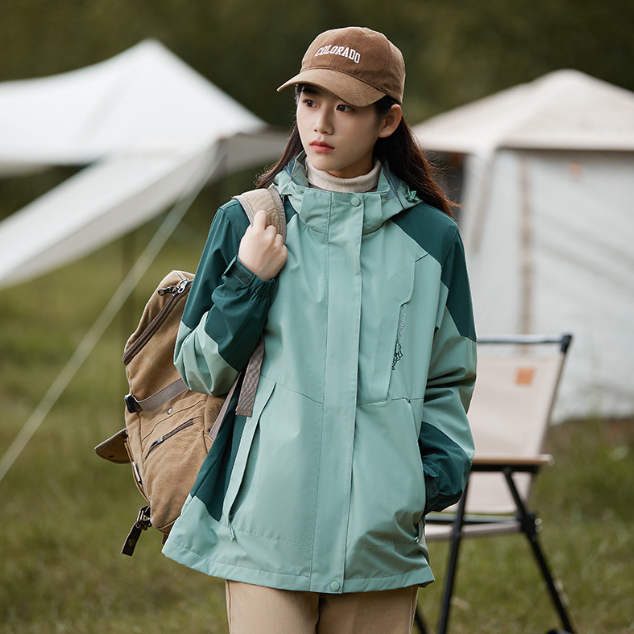 メンズスポーツウェア 女性用登山三段階対応防水防風ツーピース秋冬用