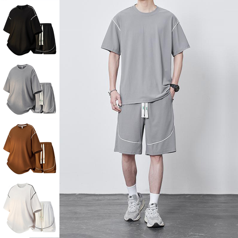 冷感半袖セットアップ春夏メンズスポーツウェア全4色