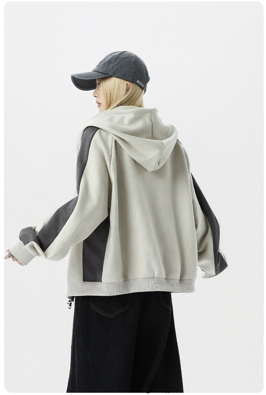 メンズスポーツウェア ウォーキング用配色切替ジップパーカー メンズ全2色