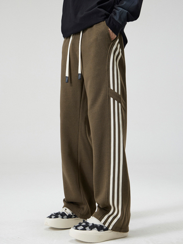 メンズスポーツウェア 男女兼用サイドライン入りスポーツジョガーパンツ全3色