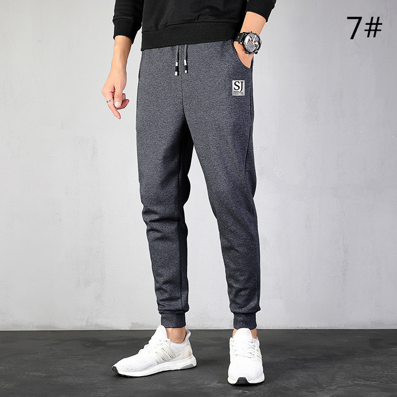 メンズスポーツウェア 男性用裏起毛スポーツパンツ 厚手裏ボア秋冬ズボン