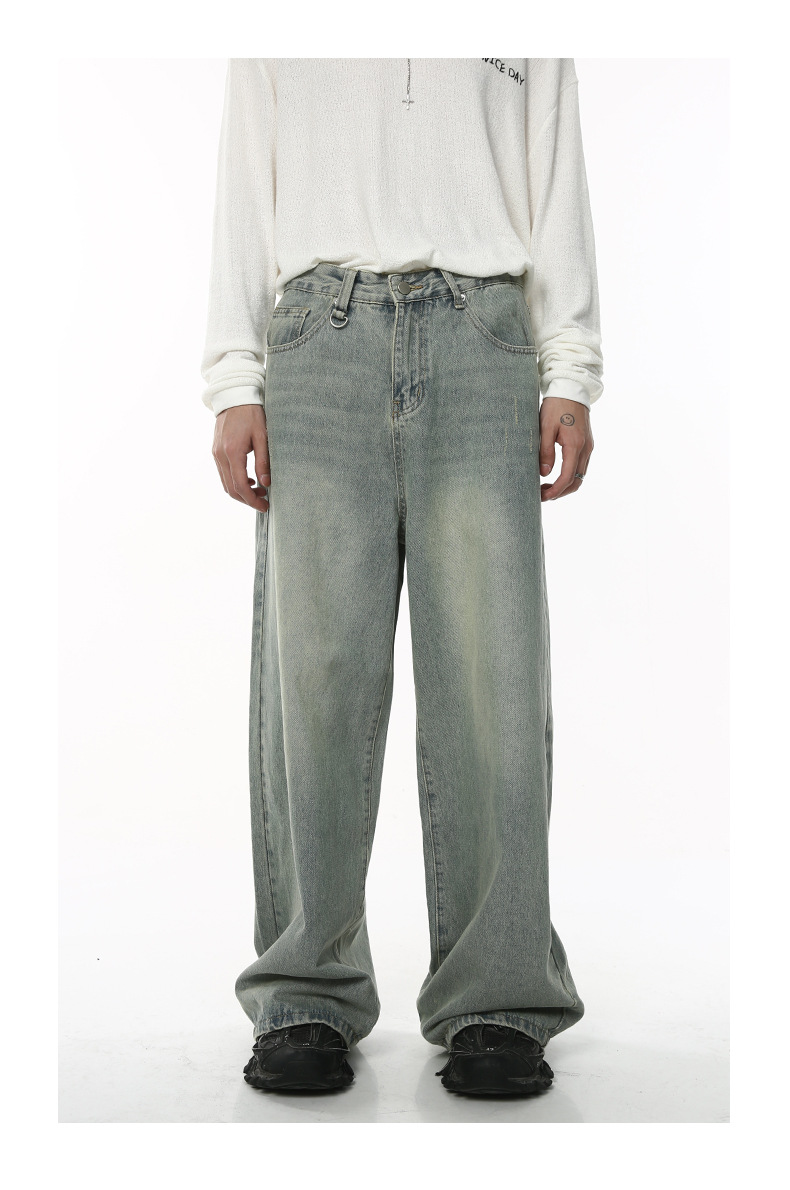 メンズスポーツウェア 男性用スポーツデニム上下セット秋冬新作ゆったりジャケット