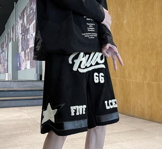 メンズスポーツウェア スポーツ メンズ ハーフパンツ 黒 プリント デザイン バスケットボール