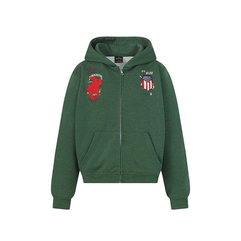 メンズスポーツウェア メンズ秋新作復古風ウォーキング用ジップパーカー全2色