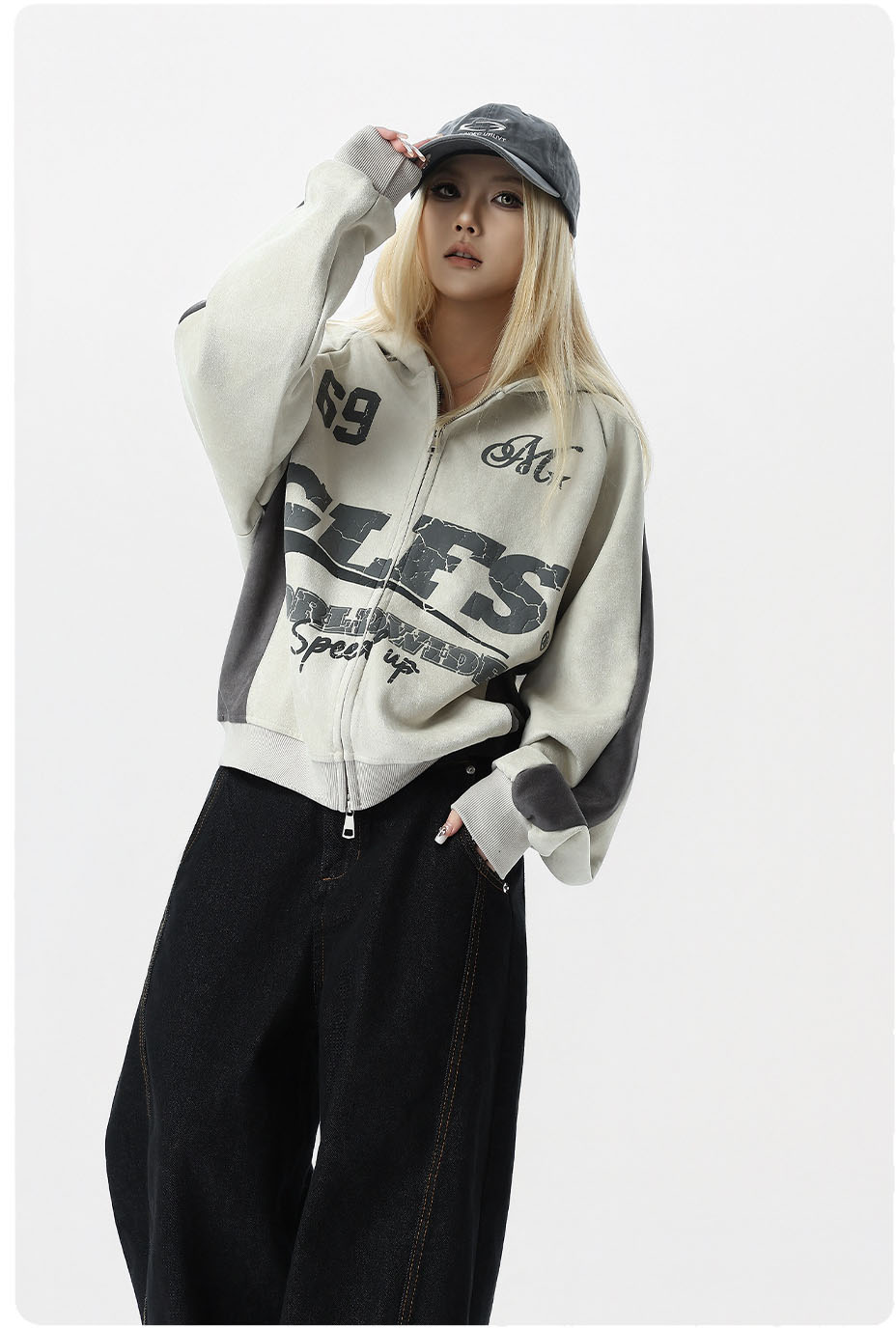 メンズスポーツウェア ウォーキング用配色切替ジップパーカー メンズ全2色