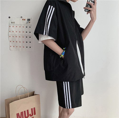 メンズスポーツウェア メンズ トレーニング用 半袖パーカー ハーフパンツ 上下セット