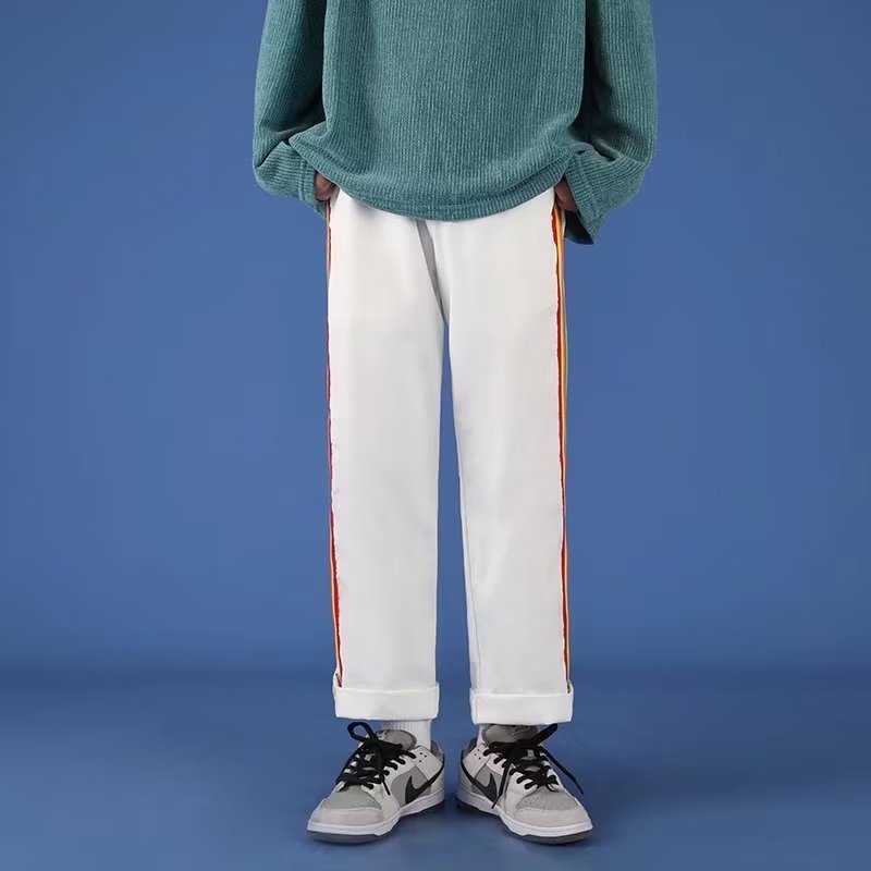 メンズスポーツウェア メンズスポーツジャージパンツレインボーサイドライン