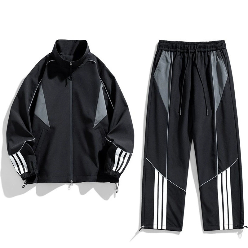 メンズスポーツウェア 春夏新作 男性用運動着上下組 三本線柄全三色