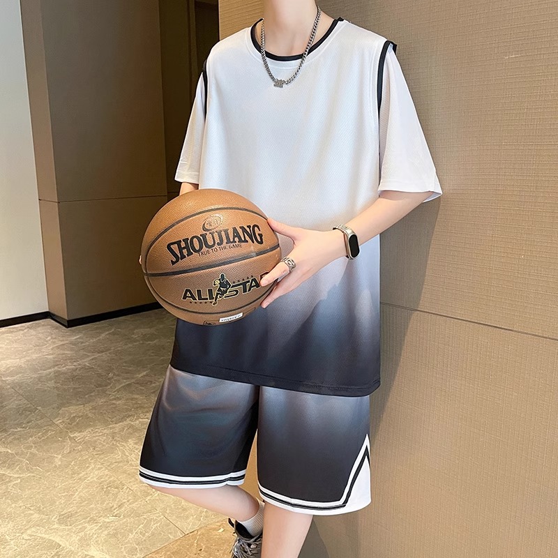 メンズスポーツウェア 青少年向け速乾性バスケットボール上下セット