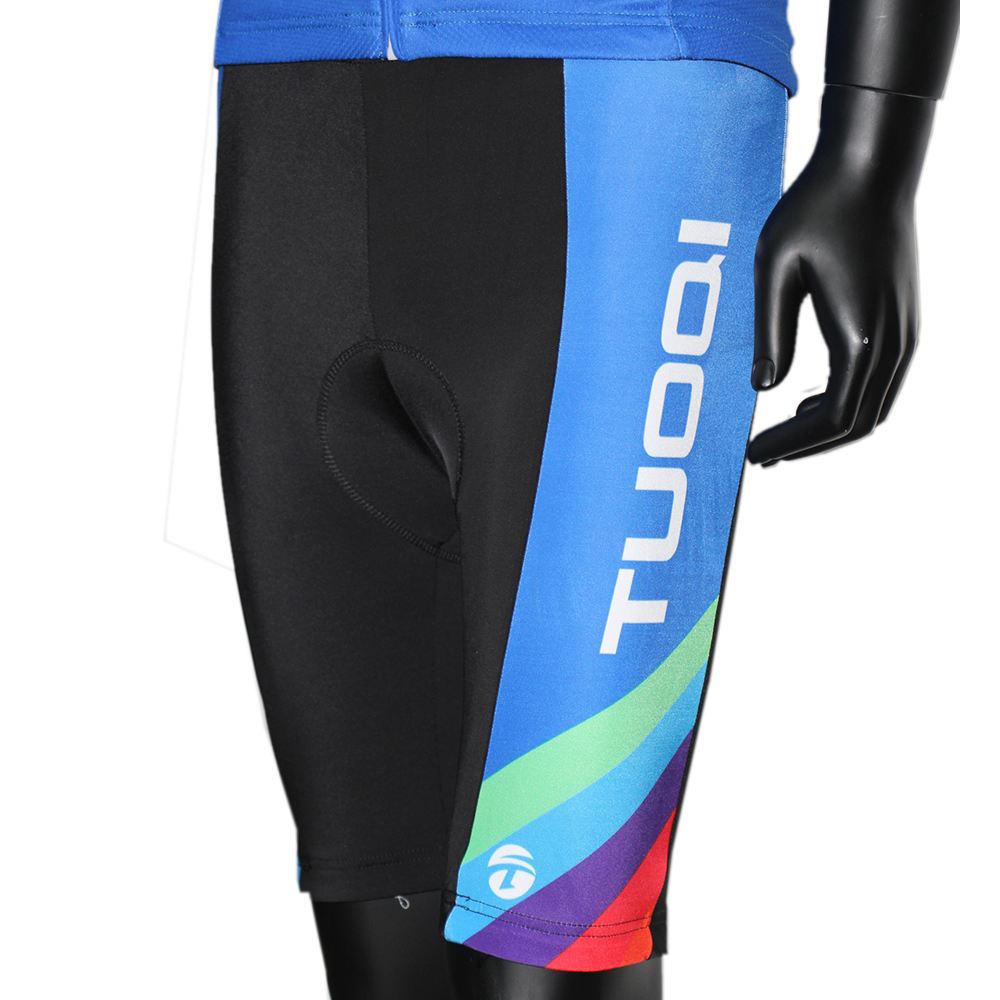 メンズスポーツウェア 青色自転車用スポーツウェア上下セット