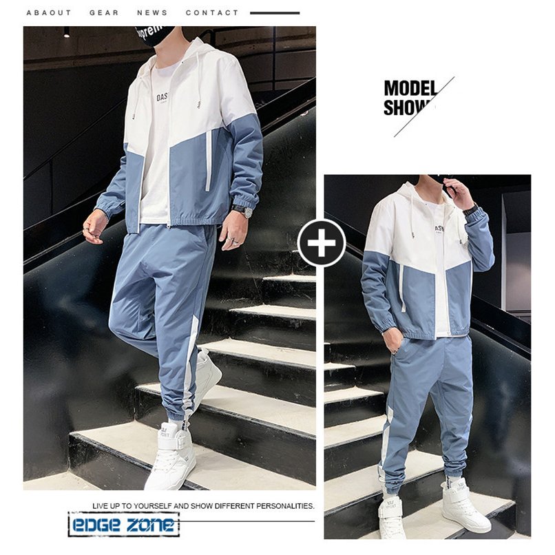 メンズスポーツウェア メンズトレーニング用ジャージ上下セット切り替えデザイン