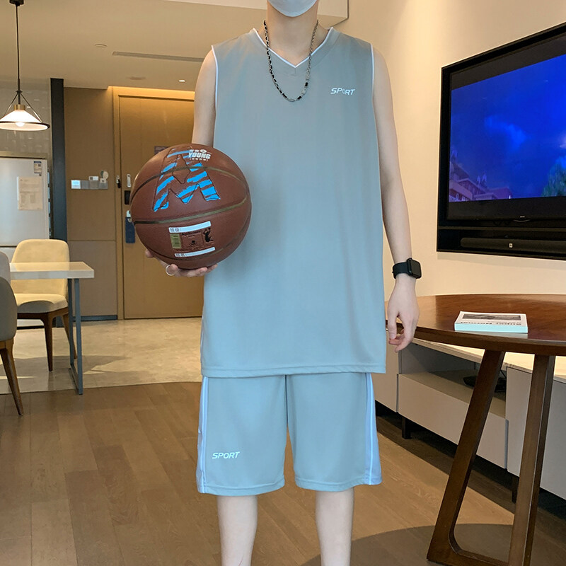 メンズスポーツウェア 快適サイドロゴノースリーブセット
