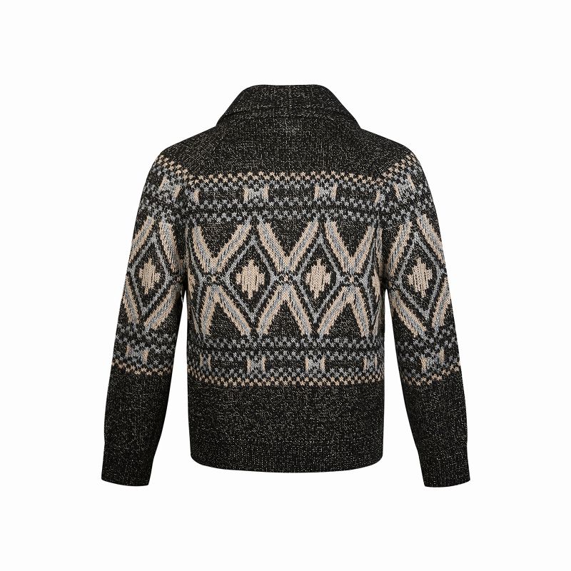 メンズスポーツウェア 男性用スポーツニットカーディガン 幾何学模様 秋冬新作 全2色