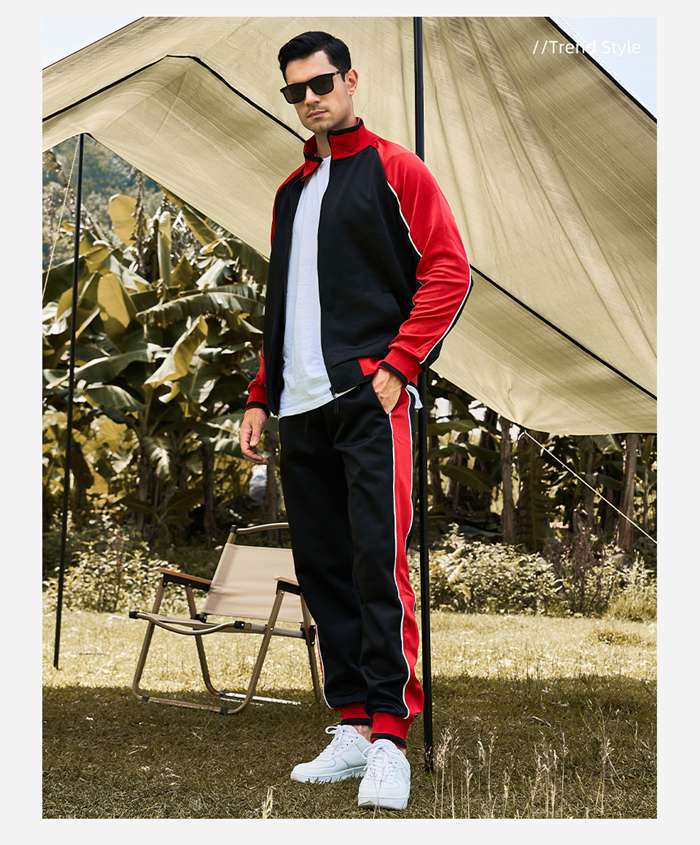 メンズスポーツウェア 男性用トレーニングジャージ上下組み合わせ運動着