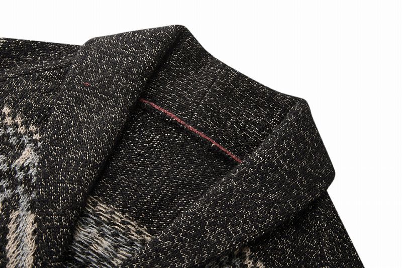 メンズスポーツウェア 男性用スポーツニットカーディガン 幾何学模様 秋冬新作 全2色