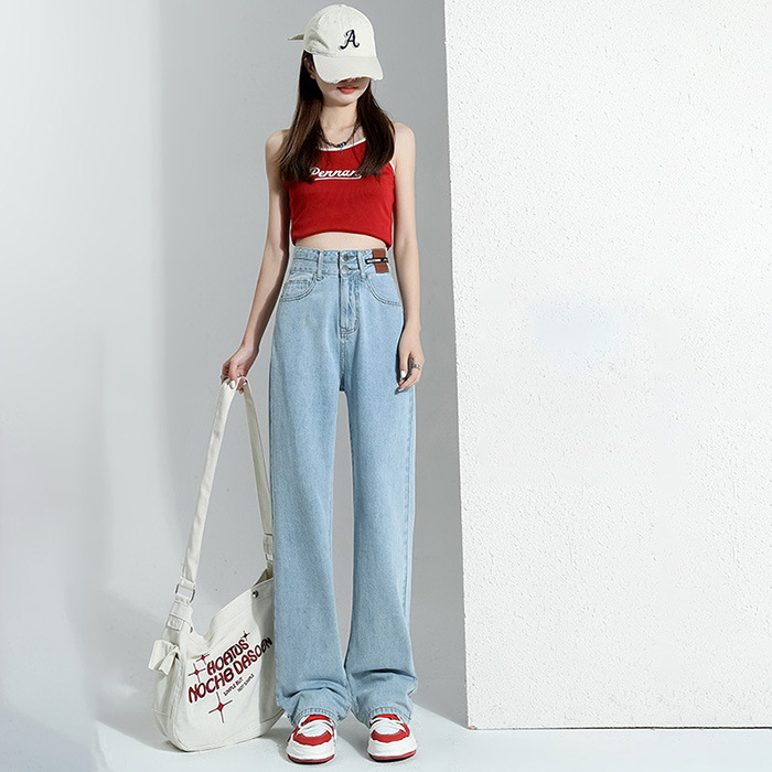 ハイウエストワイドストレートデニム