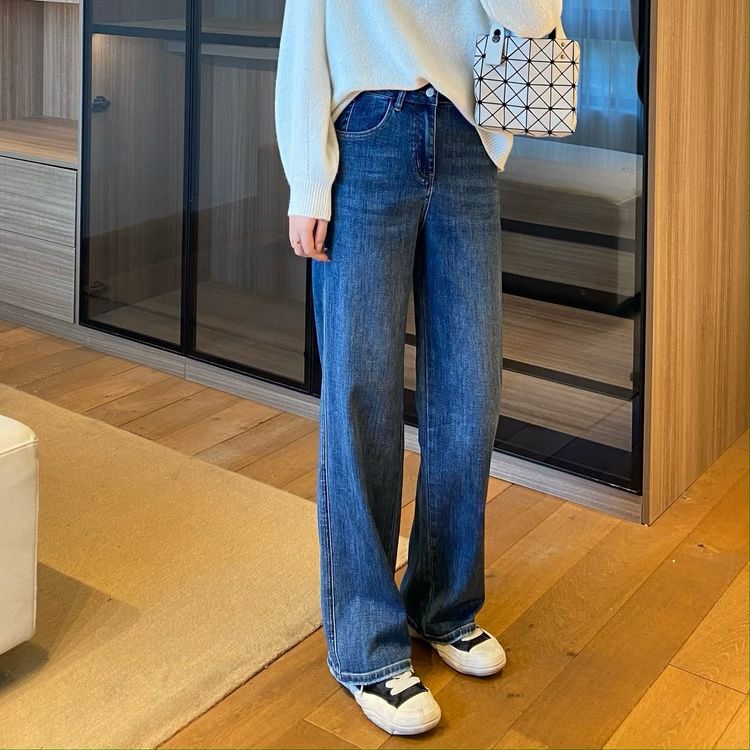 ストレートデニム やわらか素材ストレートパンツ