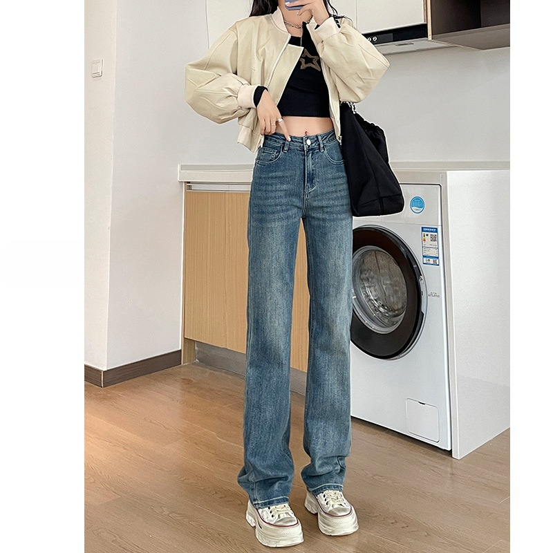 ハイウエストストレートデニムパンツ