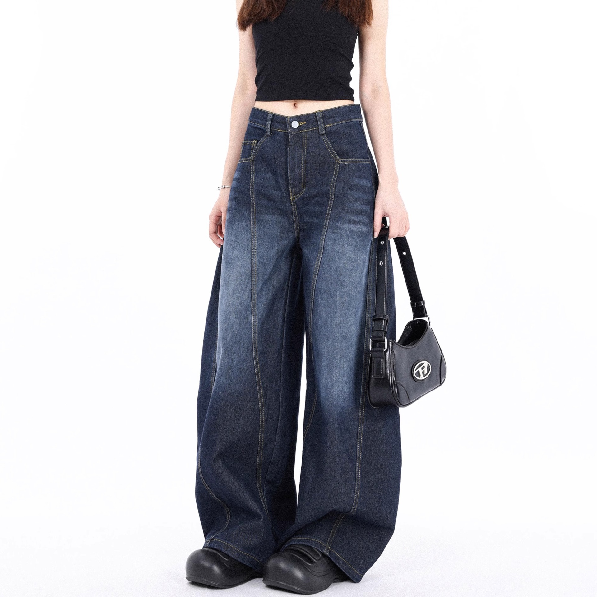 ストレートデニム 大胆シルエットデニムパンツ