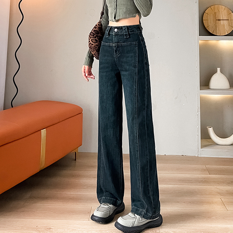 ハイウエストストレートデニムパンツ