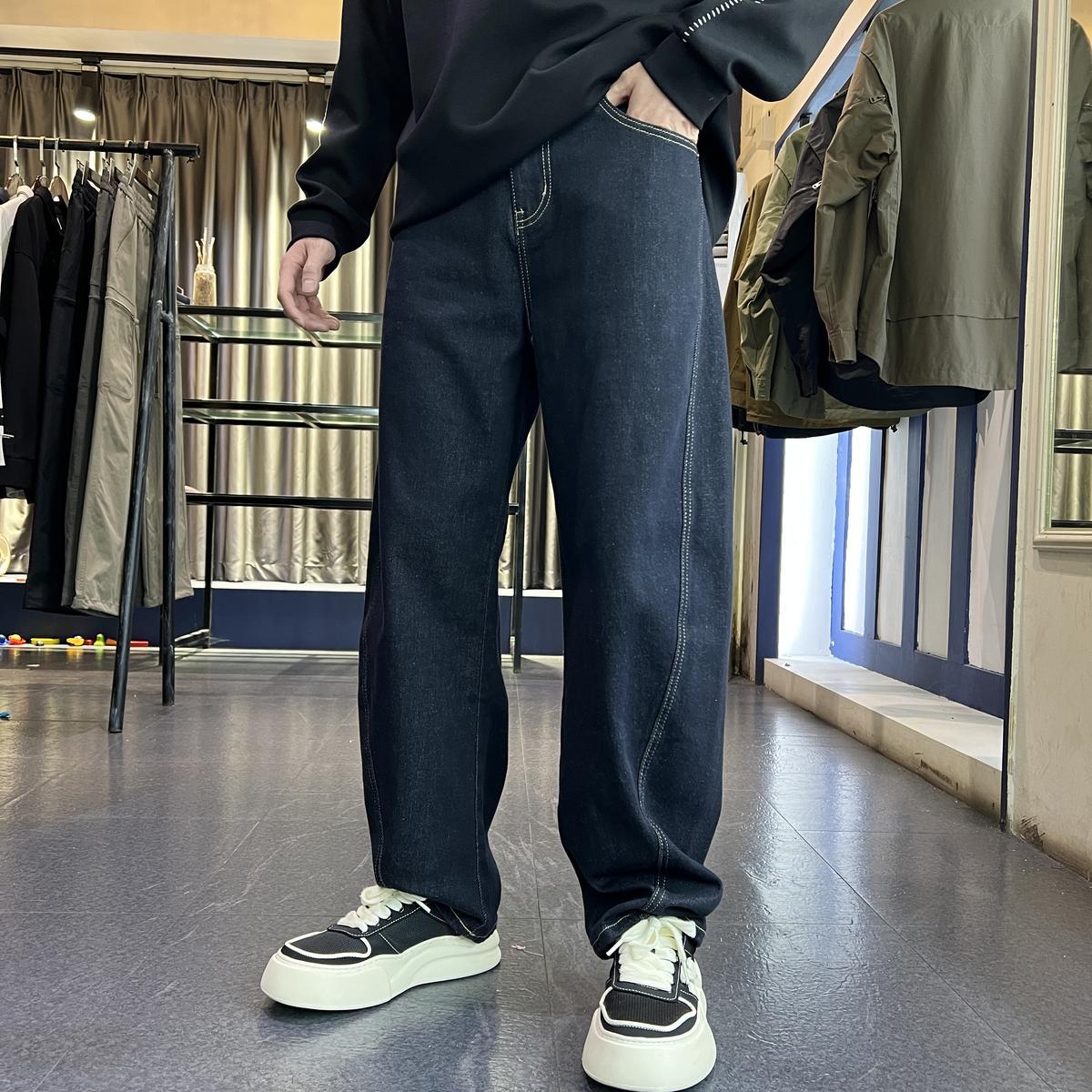 シンプルルーズストレートデニム