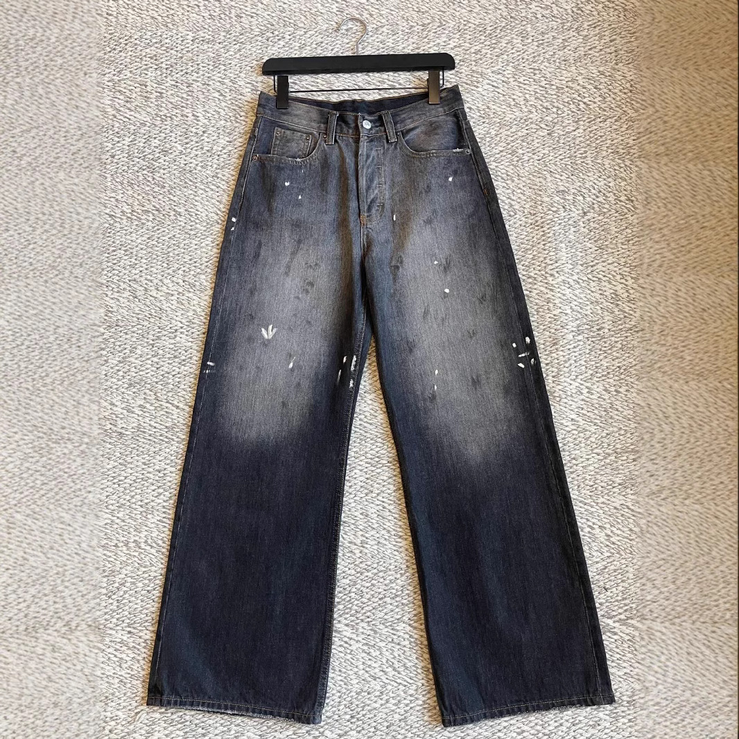 アートペイント加工 ストレートデニム
