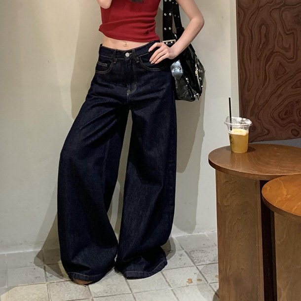 ゆったりワイドストレートデニム