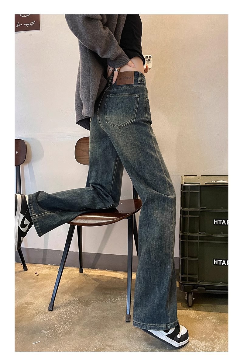 ハイウエストストレートデニム