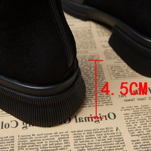 ショートブーツ 本革切替デザインソックス風ショートブーツ