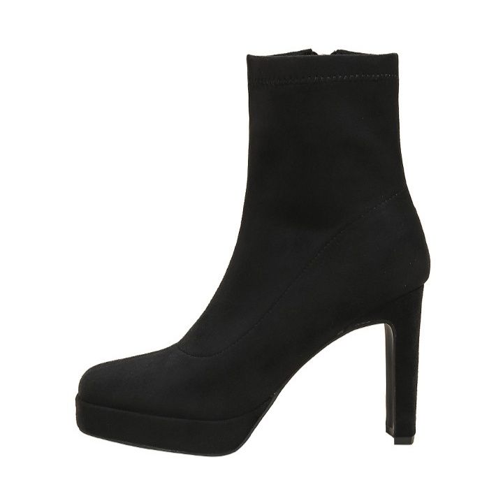 ショートブーツ 厚底プラットフォーム太踵ファスナー付きショートブーツ