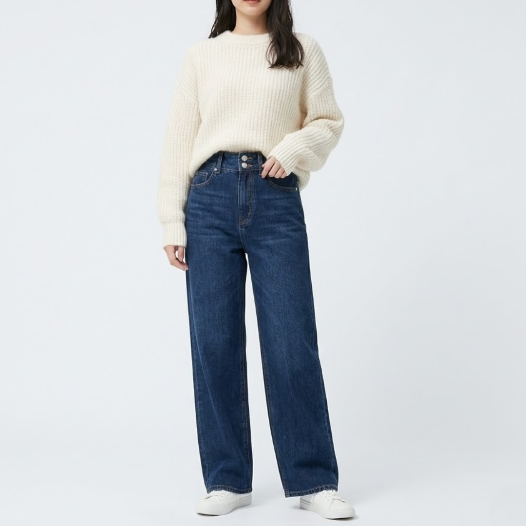 骨格ウェーブ服ダブルボタンストレートパンツ