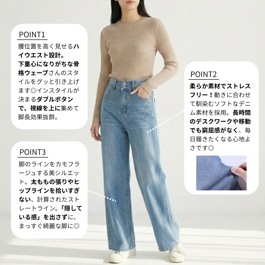 骨格ウェーブ服ダブルボタンストレートパンツ