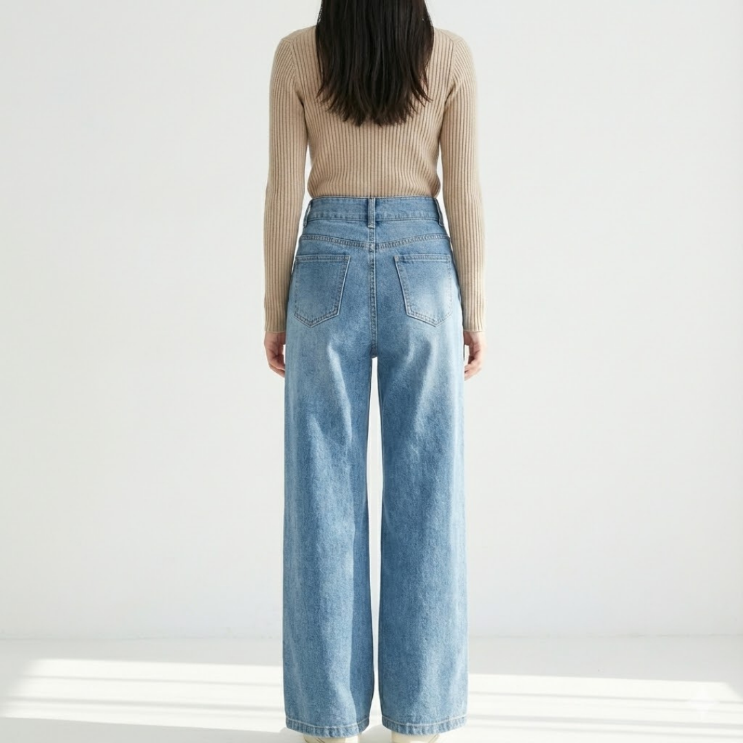 骨格ウェーブ服ダブルボタンストレートパンツ