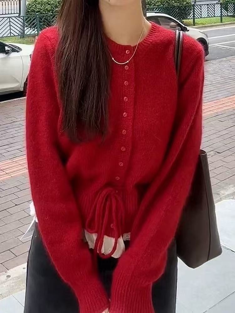 骨格ウェーブレーストリムニットトップス