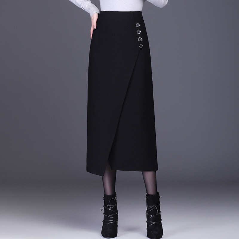 骨格ウェーブラップペンシルスカート