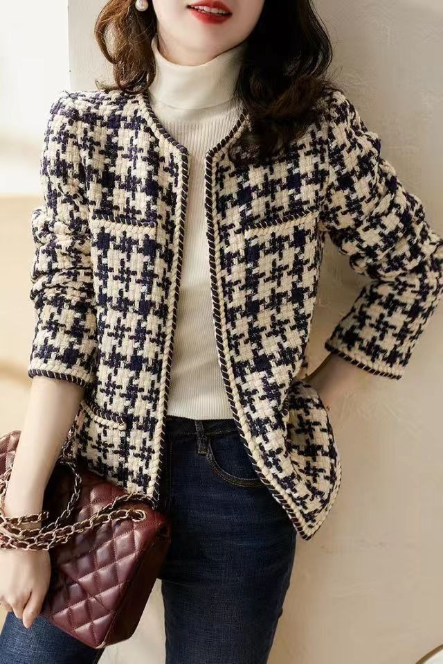 骨格ウェーブテーラードカラーへリーンボーンジャケット